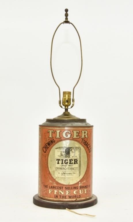 Appraisal: Tin advertising bin Tiger Chewing Tobacco Jersey City NJ made