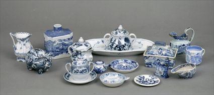 Appraisal: Seventeen English and Continental Blue and White Porcelain and Pottery