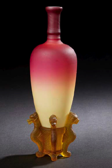 Appraisal: Fine American Satin-Finished Wheeling Peachblow Glass Morgan Vase fourth quarter