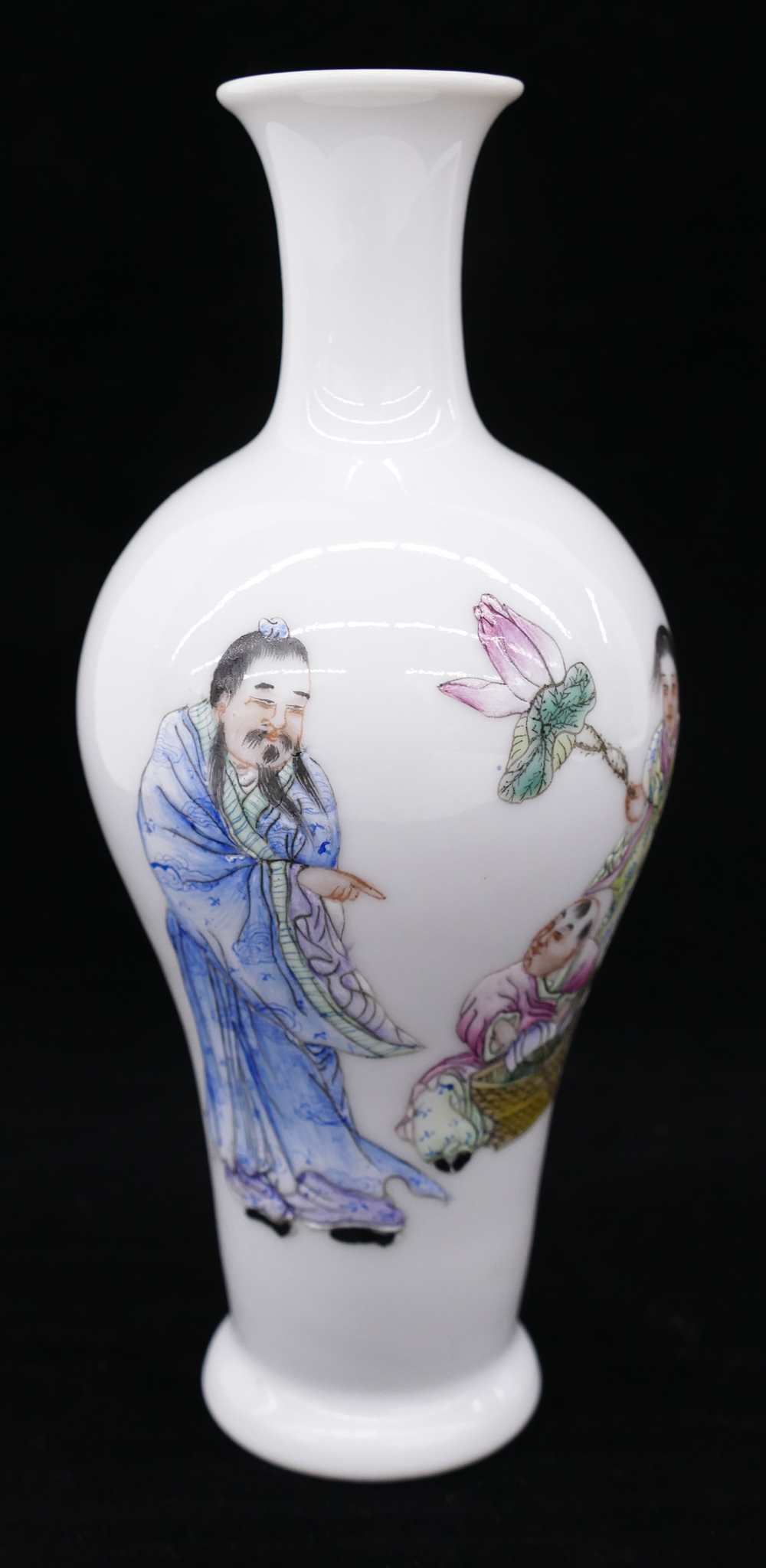 Appraisal: Chinese Daoguang Scholar Child Small Vase ''x '' A fine