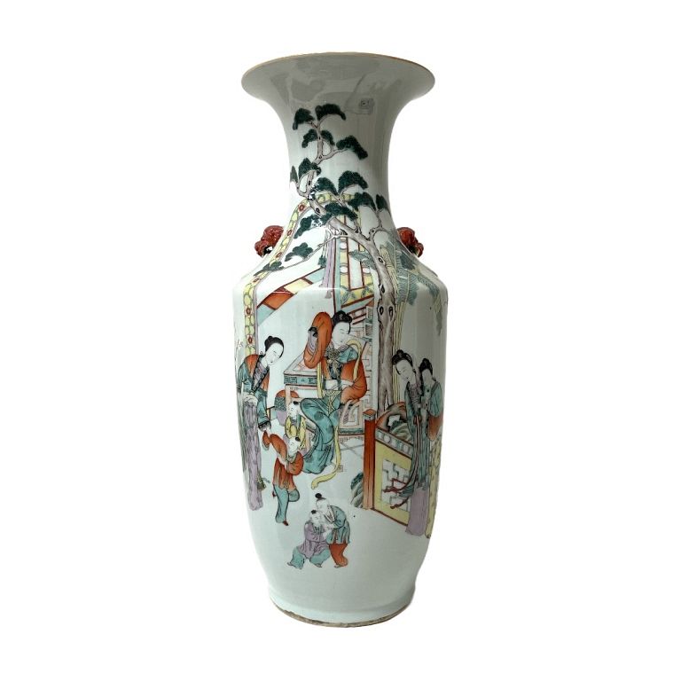 Appraisal: Chinese Porcelain Vase with Hand Painted Geishas Chinese Porcelain Vase