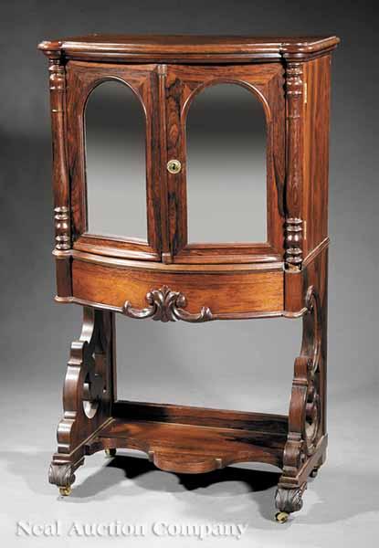 Appraisal: An American Rosewood Music Cabinet th c New York bowfront