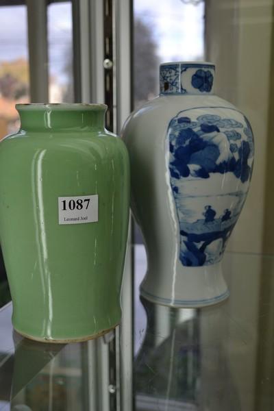 Appraisal: TWO CHINESE VASES INCL BLUE AND WHITE