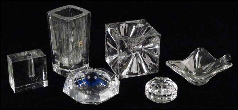 Appraisal: DAUM CRYSTAL DISH WITH A COBALT GLASS BOWL Together with