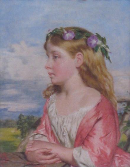 Appraisal: ENGLISH SCHOOL th century A young girl wearing flowers in