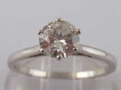 Appraisal: A white metal tests carat gold diamond solitaire ring the