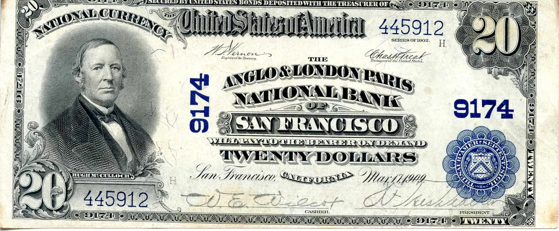 Appraisal: Fr The Anglo London Paris NB of San Francisco Charter