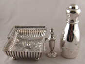 Appraisal: A sterling silver American pepper shaker approx cm together with