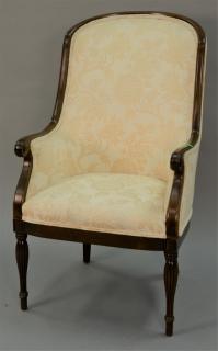 Appraisal: Louis XVI style upholstered armchair Louis XVI style upholstered armchair