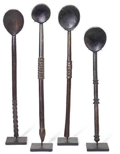 Appraisal: A set of four Zulu spoons South Africa height of