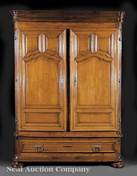 Appraisal: An Antique Provincial Louis XV Carved Fruitwood Armoire th c