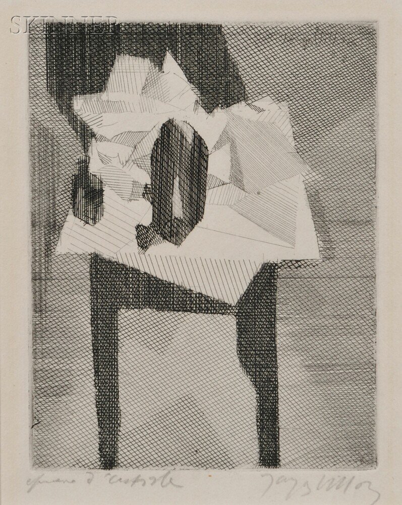 Appraisal: Jacques Villon French - La table au tampon noir artist