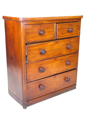 Appraisal: A mahogany chest th century of two short and three