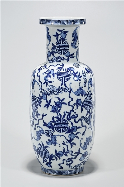 Appraisal: Chinese blue and white porcelain vase with bats shou characters