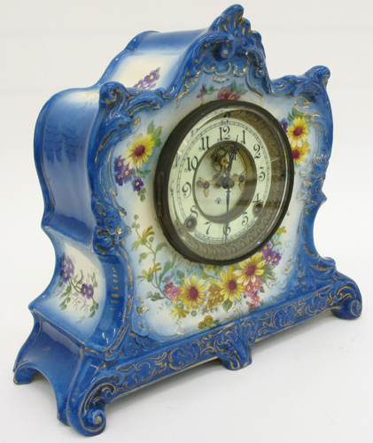 Appraisal: ANSONIA CLOCK CO ROYAL BONN MANTEL CLOCK the china clock