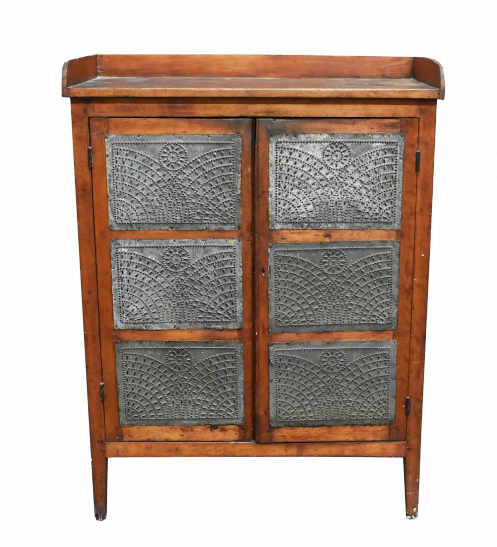 Appraisal: AMERICAN PINE PIE SAFE th Century Rectangular with a splash