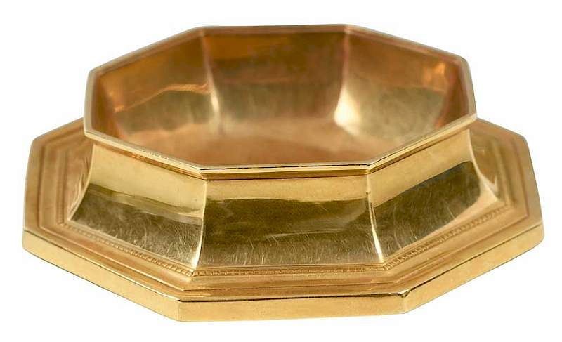 Appraisal: Tiffany Kt Gold Pin Tray American - octagonal form with