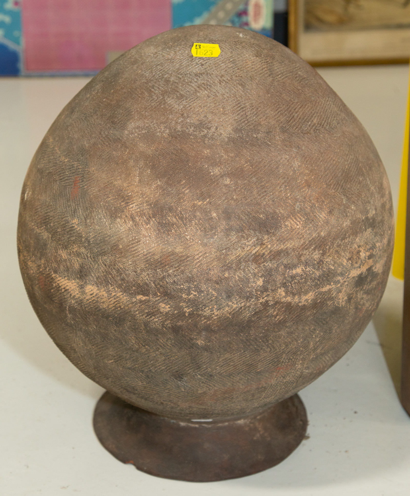 Appraisal: WEST AFRICAN EARTHENWARE POT st half th century with elaborate