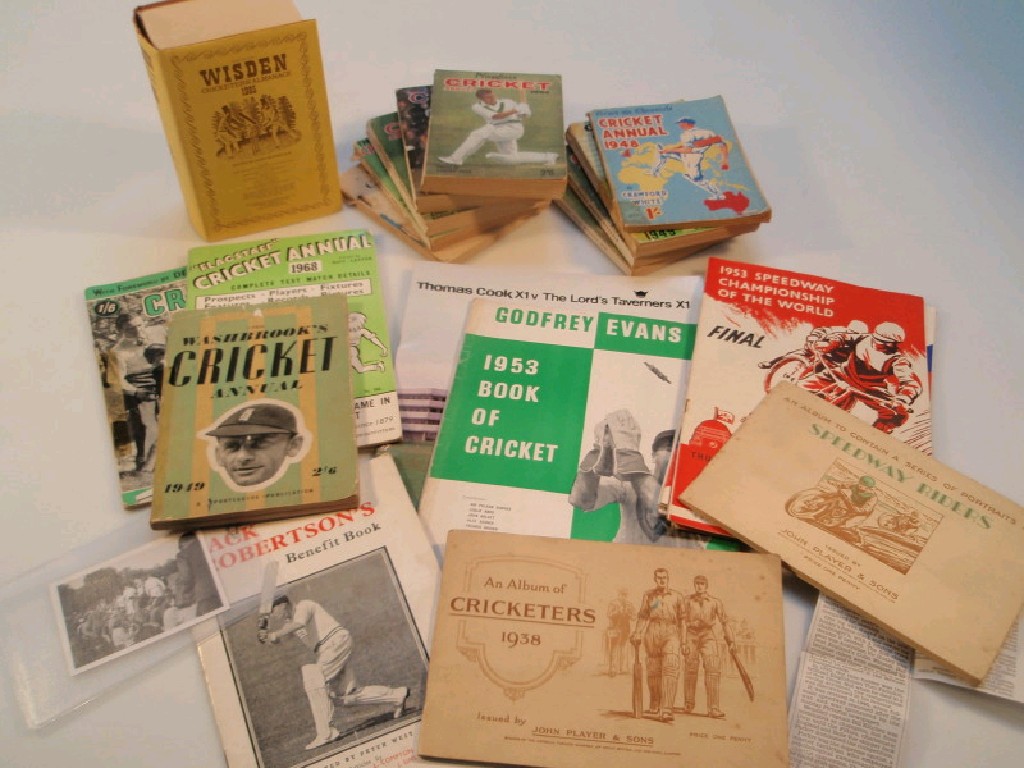 Appraisal: Cricket Wisden d w twelve various cricket annuals and later