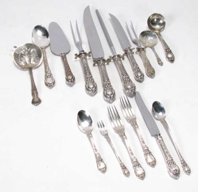 Appraisal: Set of Lunt Charles II sterling silver flatware including bullion