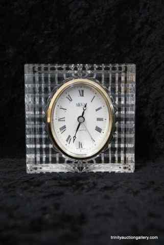 Appraisal: Mikasa Crystal Deco Quartz Desk ClockFrom the estate is very