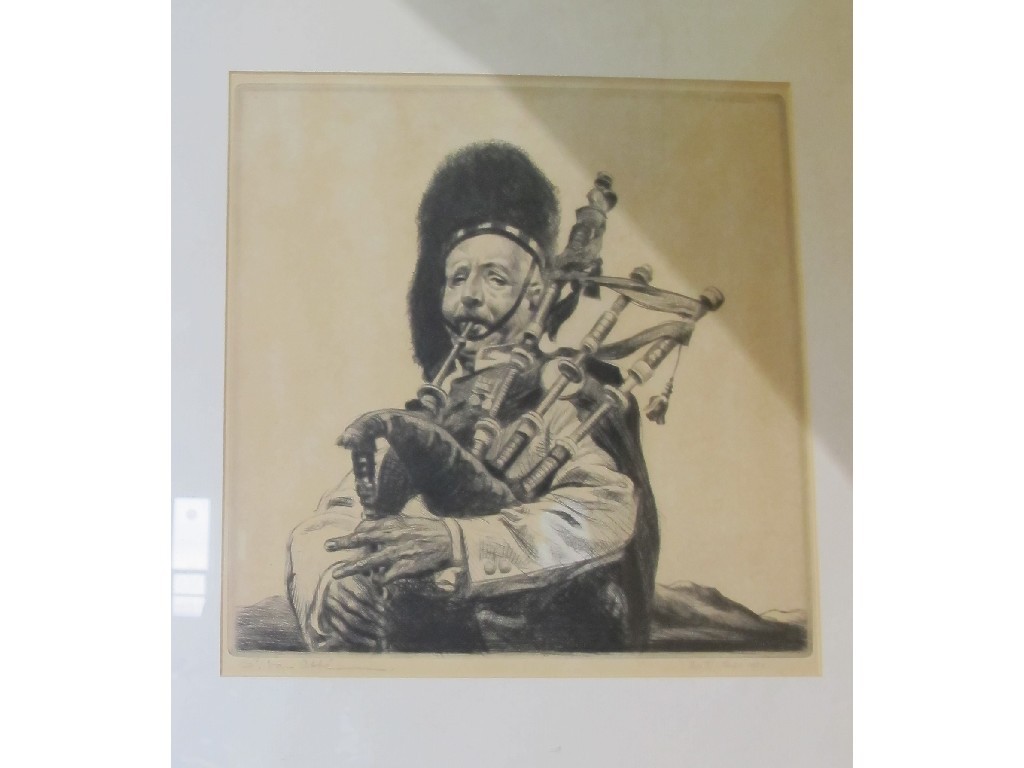 Appraisal: SALOMON VAN ABBE Etching 'Piper' signed on the plate and