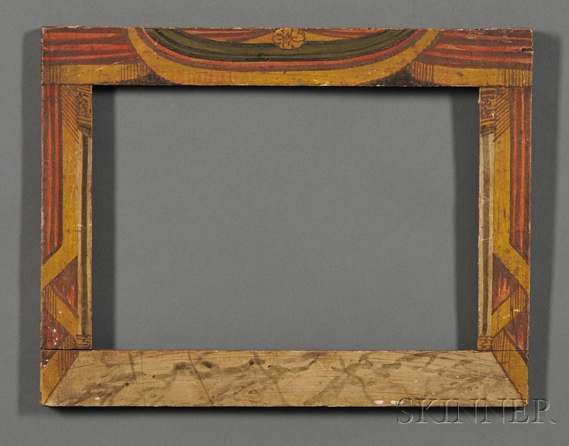 Appraisal: Folk Art Polychrome-painted Pine Frame America early th century the