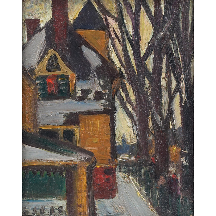 Appraisal: Richard Hayley Lever American - Houses and Tree c oil