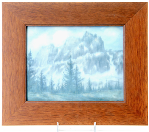 Appraisal: ROOKWOOD Scenic Vellum plaque painted by Ed Diers with a