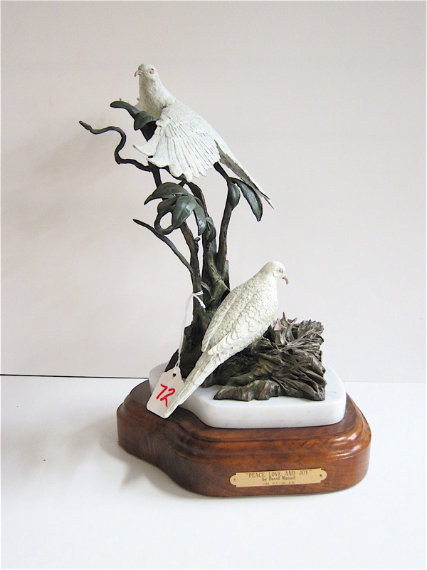 Appraisal: DAVID MANUEL OREGON B ORIGINAL BRONZE WILDLIFE SCULPTURE Peace Love