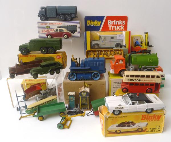 Appraisal: COLLECTION OF DINKY TOY MODELS AND ACCESSORIES INCLUDING HEAVY TRACTOR