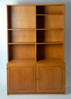 Appraisal: H G Furniture Danish Cabinet and Bookcase Stamped verso H