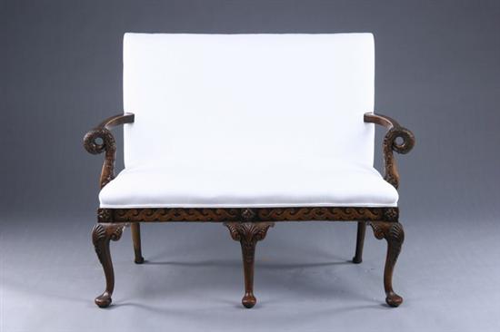 Appraisal: GEORGE IV SETTEE th century Upholstered rectangular back and seat