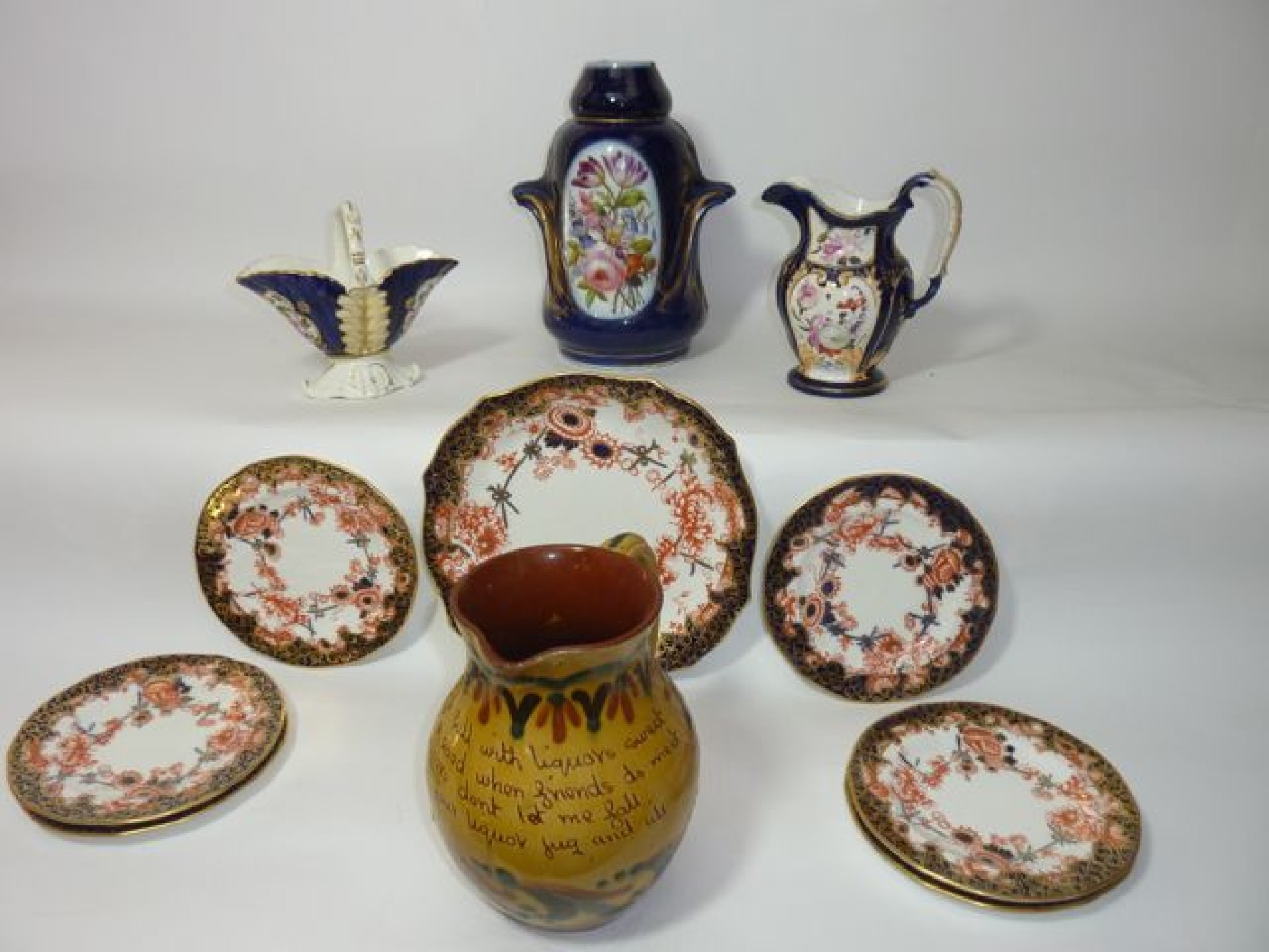 Appraisal: A Royal Crown Derby sandwich set comprising a serving plate