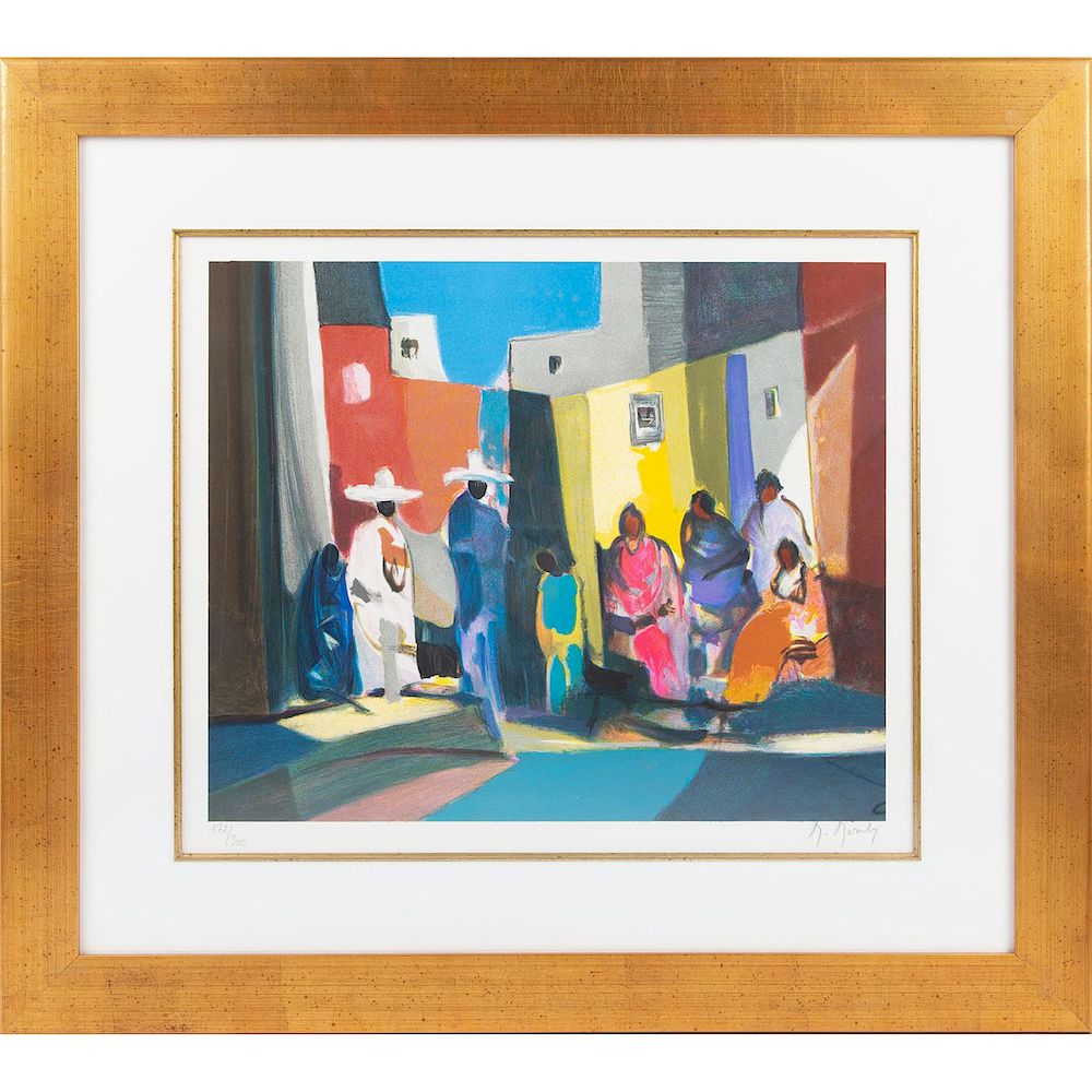 Appraisal: FRAMED COLOR LITHOGRAPH PRINT MEXICAINS ET MEXICAINES BY MARCEL MOULY