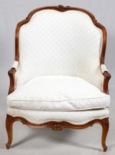 Appraisal: FRENCH CARVED WALNUT BERGERE FRENCH CARVED WALNUT BERGERE H W