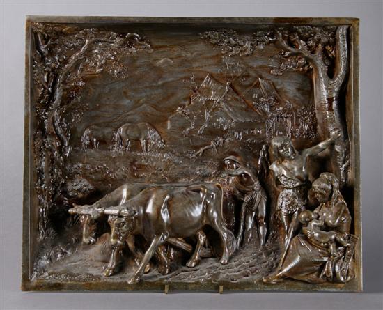 Appraisal: A Cast Metal Relief Plaque Weisse Height x width inches