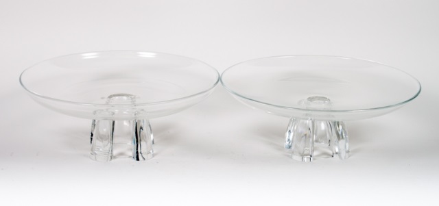 Appraisal: Pair of Steuben crystal pedestal bowls designed by George Thompson