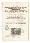 Appraisal: BARTOLOCCI GIULIO Bibliotheca magna rabbinica de scriptoribus scriptis Hebraicis letterpress