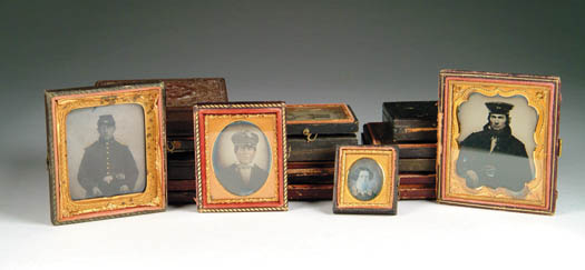 Appraisal: LOT OF CASED AMBROTYPES AND DAGUERREOTYPES Most cases as is