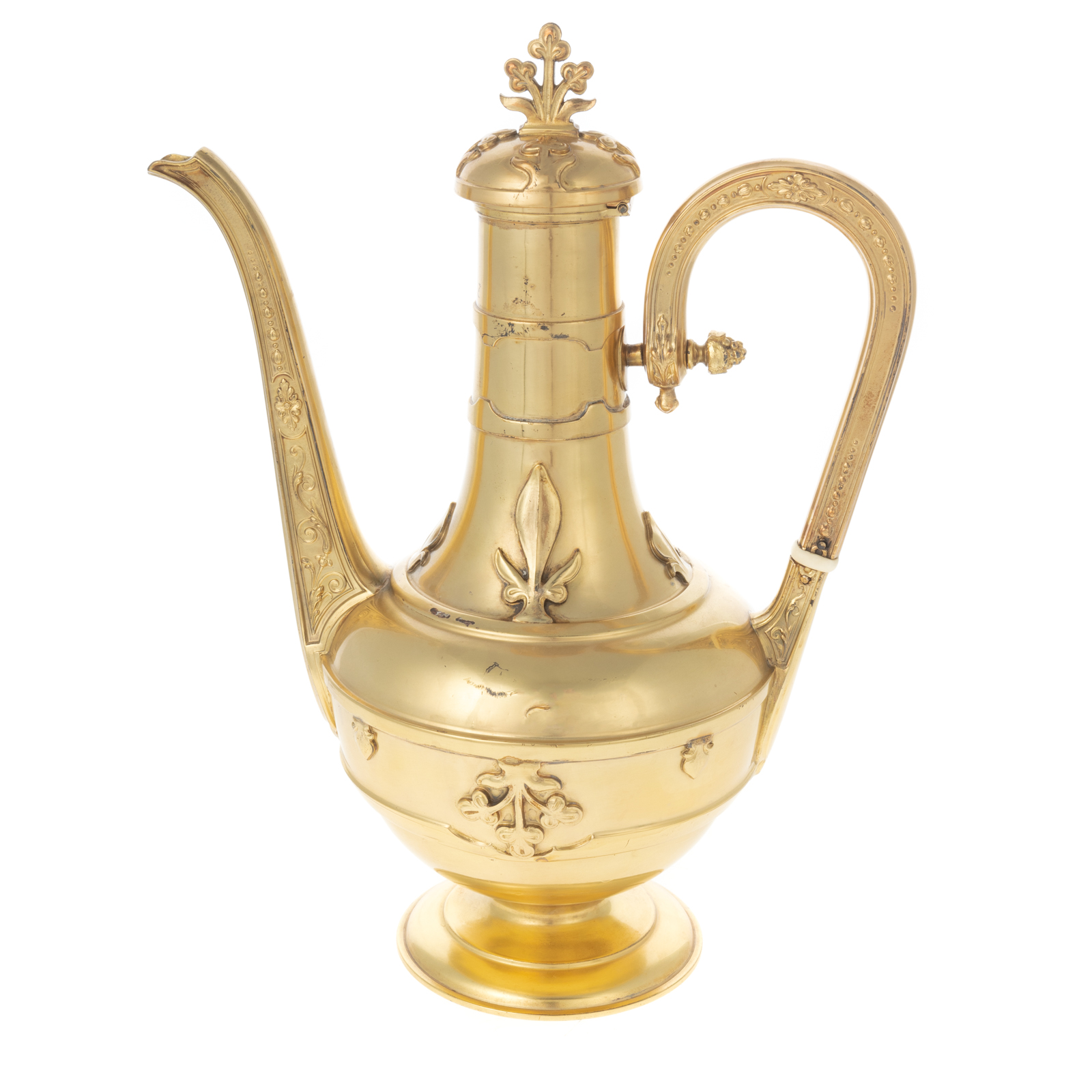 Appraisal: FRENCH VERMEIL COFFEE POT Pierre Queille - Paris Mercury export