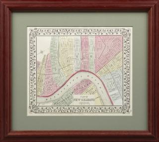 Appraisal: S Augustus Mitchell Plan of New Orleans hand-colored framed H