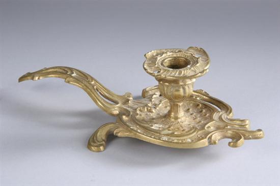 Appraisal: LOUIS XIV-STYLE GILT-BRONZE CHAMBERSTICK - in long x in high