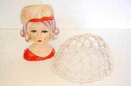 Appraisal: HEAD VASE BRIDAL SKULL CAP