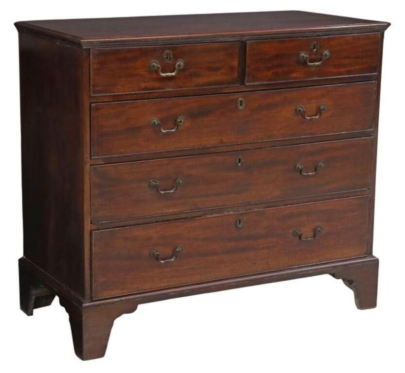 Appraisal: Georgian period mahogany chest of drawers early th c case