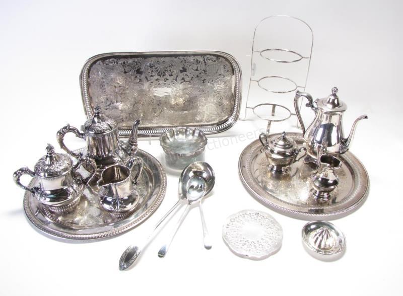 Appraisal: Group of Silverplate Tableware Derby coffee pot with cream and