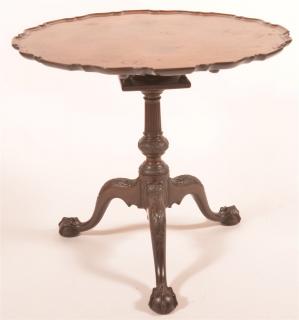 Appraisal: th C Phila Highly Carved Pie Crust Tea Table Centennial