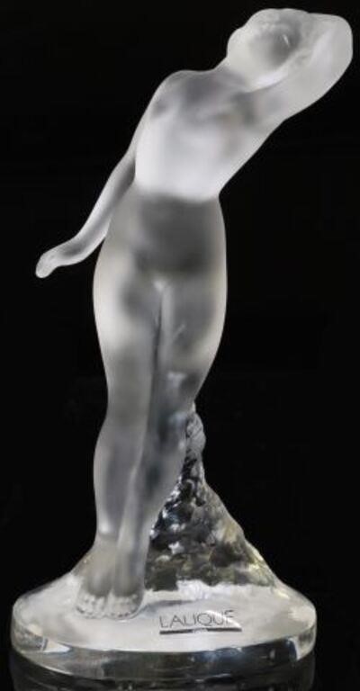 Appraisal: French Lalique art glass figure Danseuse Bras Baisse Dancer Arms