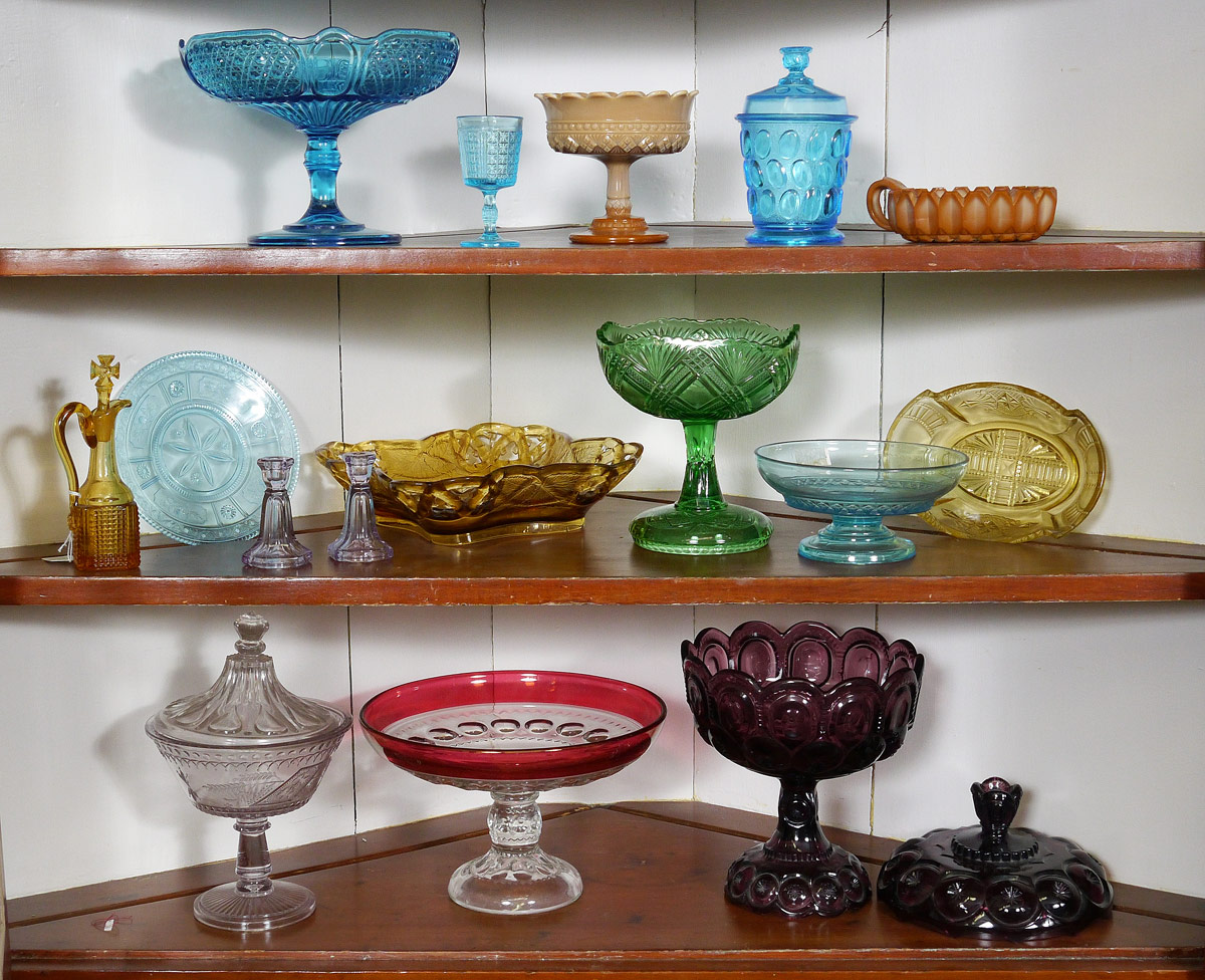 Appraisal: PIECE GROUP OF EARLY EAPG AND VICTORIAN COLORED GLASS Featuring