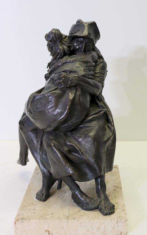 Appraisal: Bruno Lucchesi New York born Signed Bronze Mother And Child